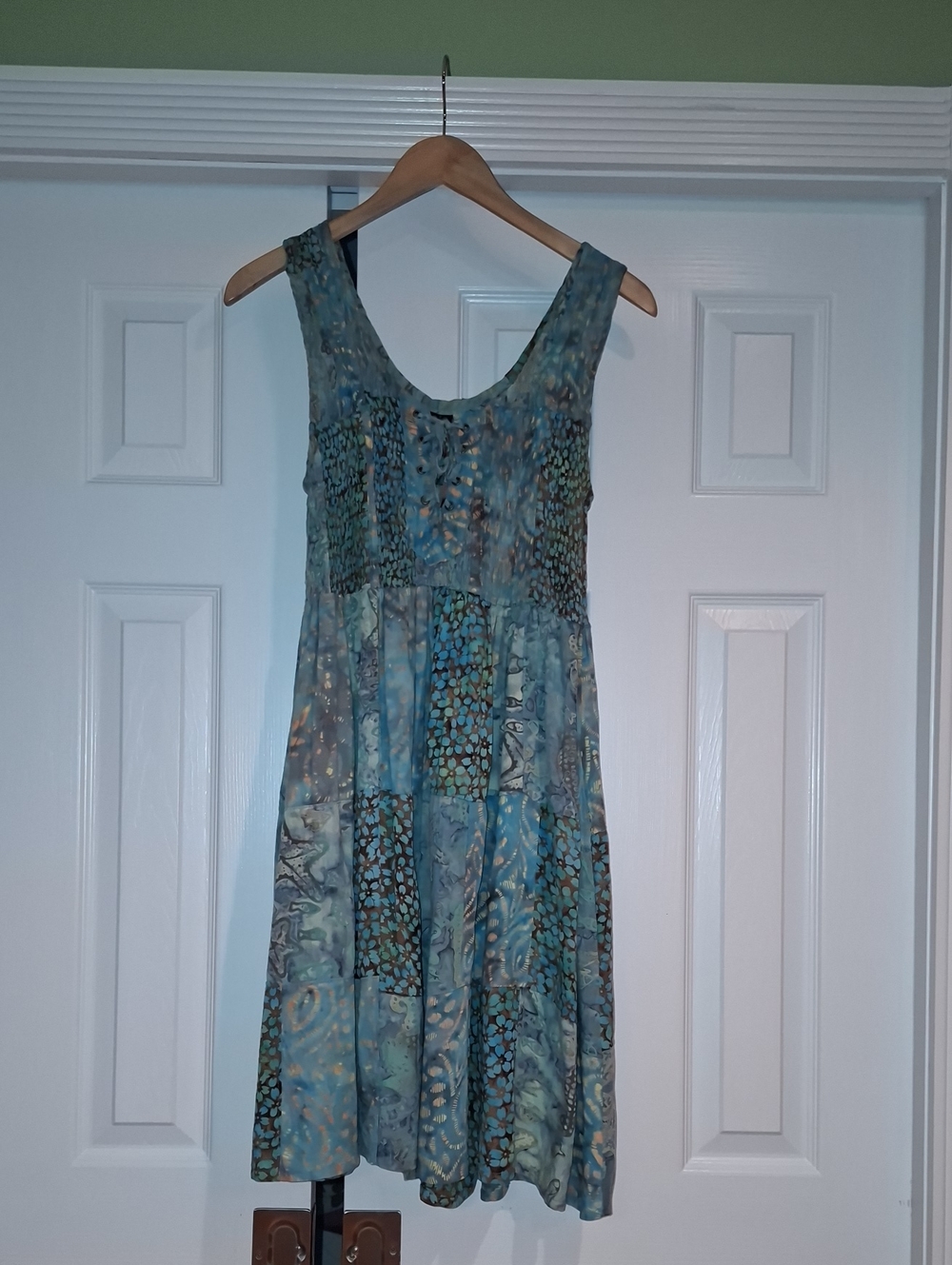 Batik Patchwork Sleeveless Dress